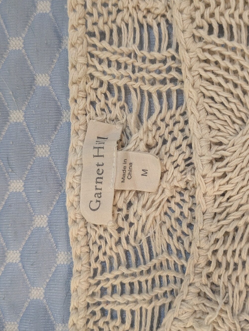 Garnet Hill Linen Cotton Blend Open Weave Sweater - Picture 3 of 4